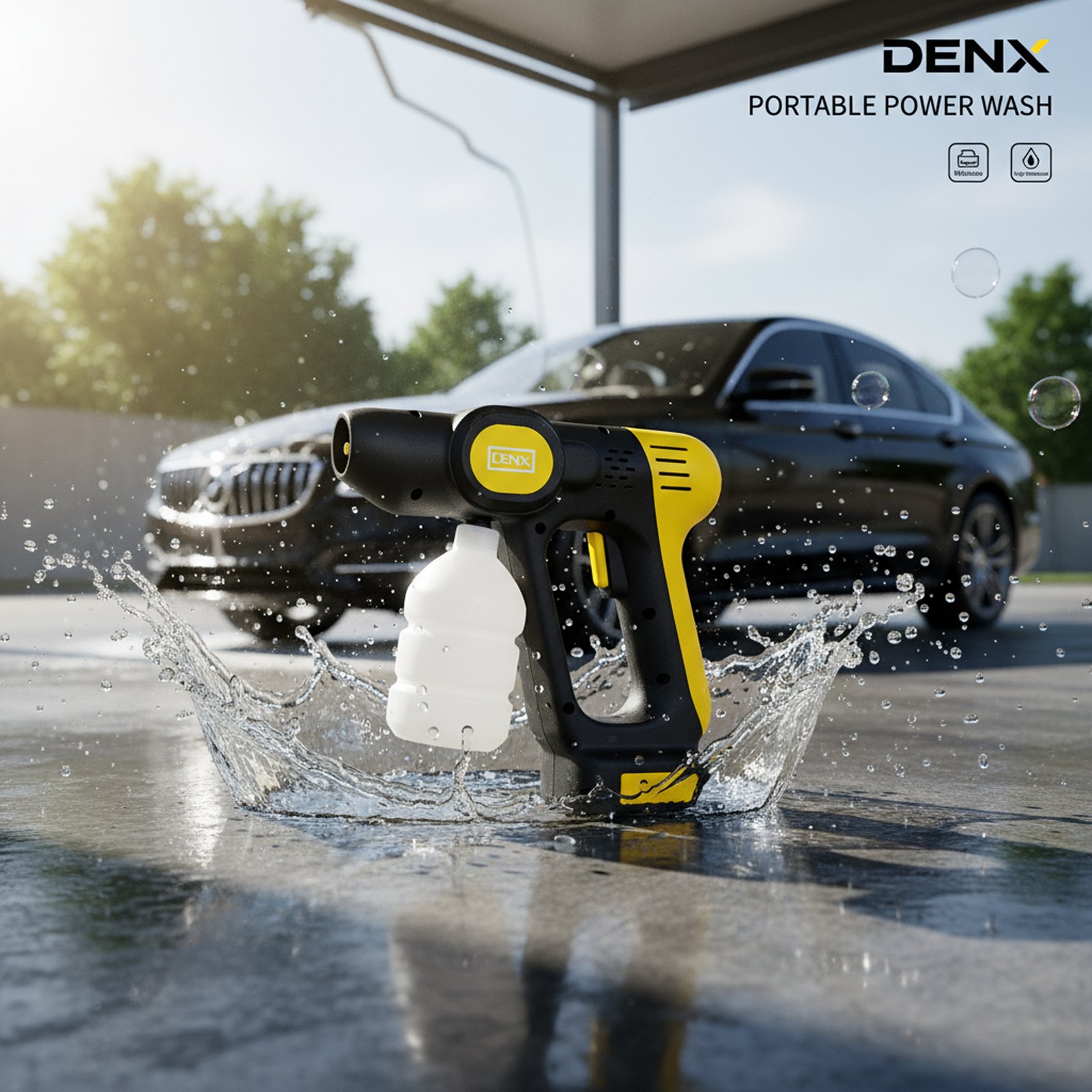 مرش غسيل السيارات بضغط عالي DENX بقوة 180W 20000 بضمان عامين - الصورة 2