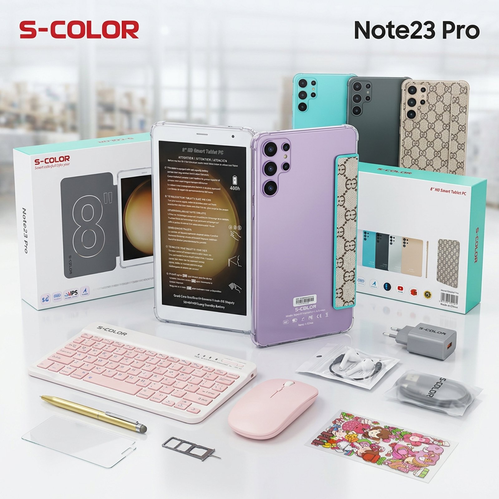 تابلت Note 23 بكيبورد و ماوس بلوتوث (ضمان عام ) + مجموعة هدايا - الصورة 2